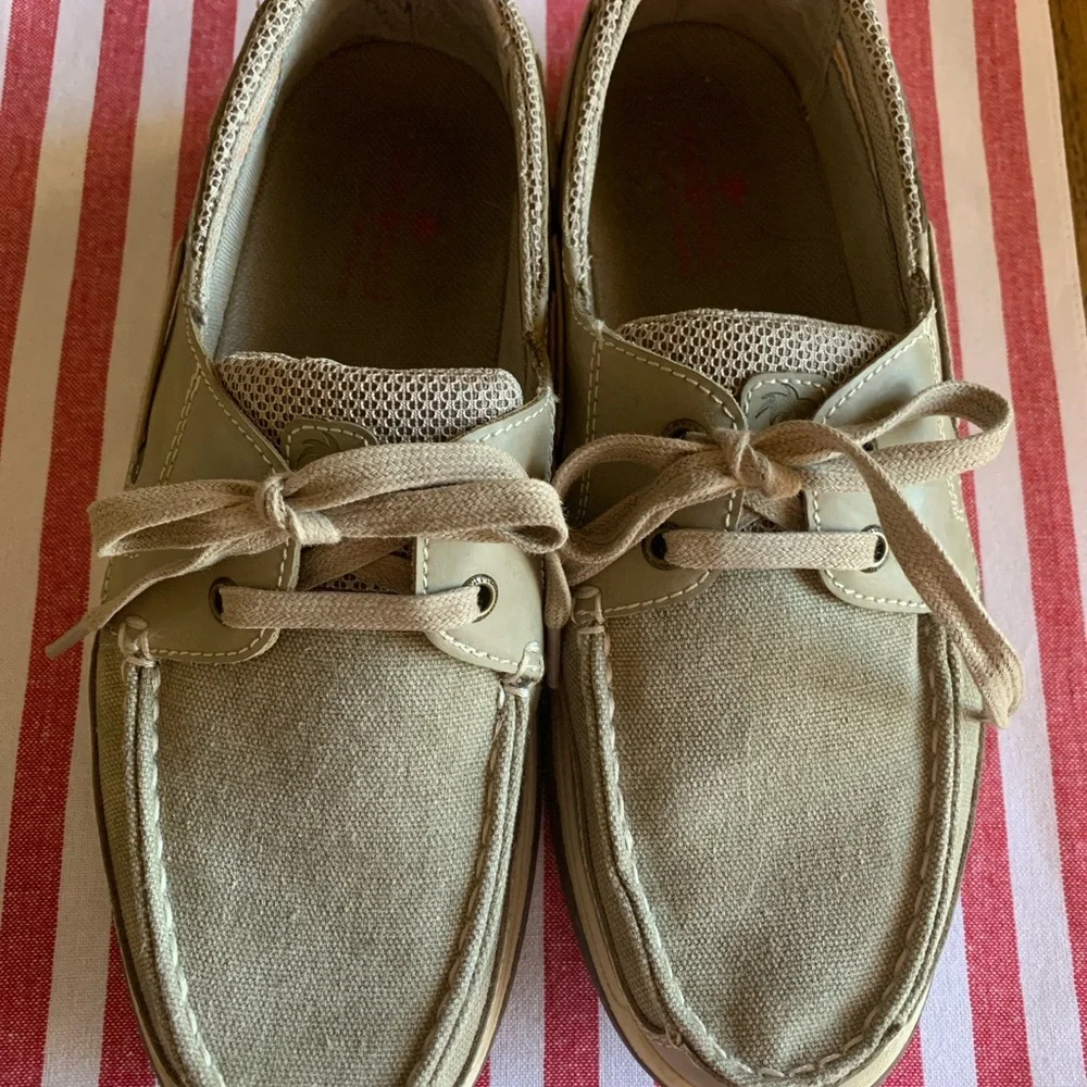 Margaritaville Harpoon Lace Khaki Boat Shoes